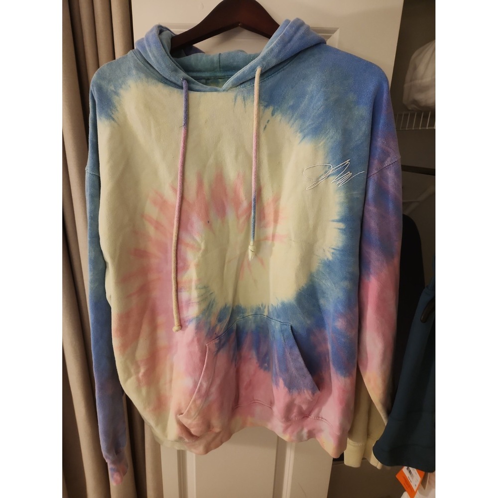 Jake Paul Fanjoy Tie Dye Hoodie Sweatshirt Pastel Cotton Candy JP Embroidered XL